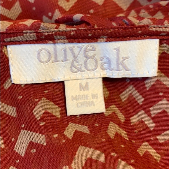 Olive & Oak Sheer Full Button Chevron Top - Picture 5 of 8